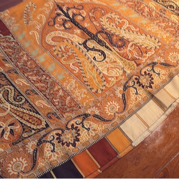 EUC Vintage Authentic ETRO Paisley Patterned Silk And Wool Scarf W/Authentic Box - Picture 3 of 4